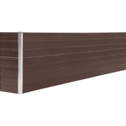 Best FinePRICE Istutuslaatikko 320x40x77 cm galvanoitu ruskea