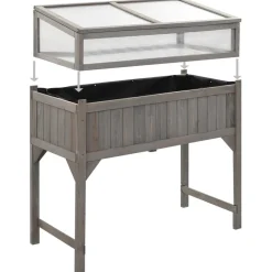 Outlet FinePRICE Jalallinen kasvihuoneellinen istutuslaatikko 110x54x120cm kuusi