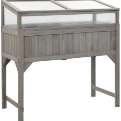 Outlet FinePRICE Jalallinen kasvihuoneellinen istutuslaatikko 110x54x120cm kuusi