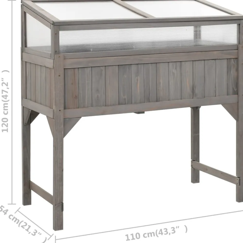 Outlet FinePRICE Jalallinen kasvihuoneellinen istutuslaatikko 110x54x120cm kuusi