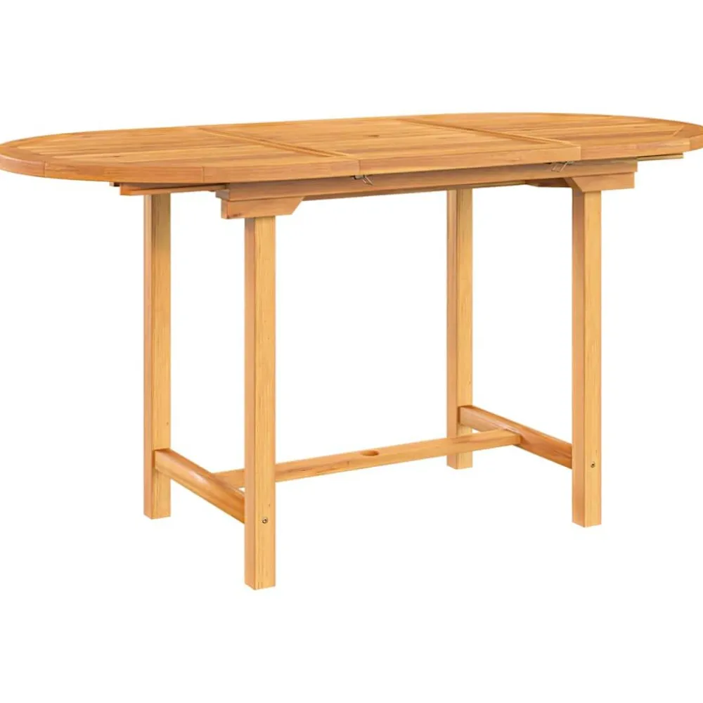 Online FinePRICE Jatkettava puutarhapöytä 110-160x80x75 cm täysi tiikki (63486)
