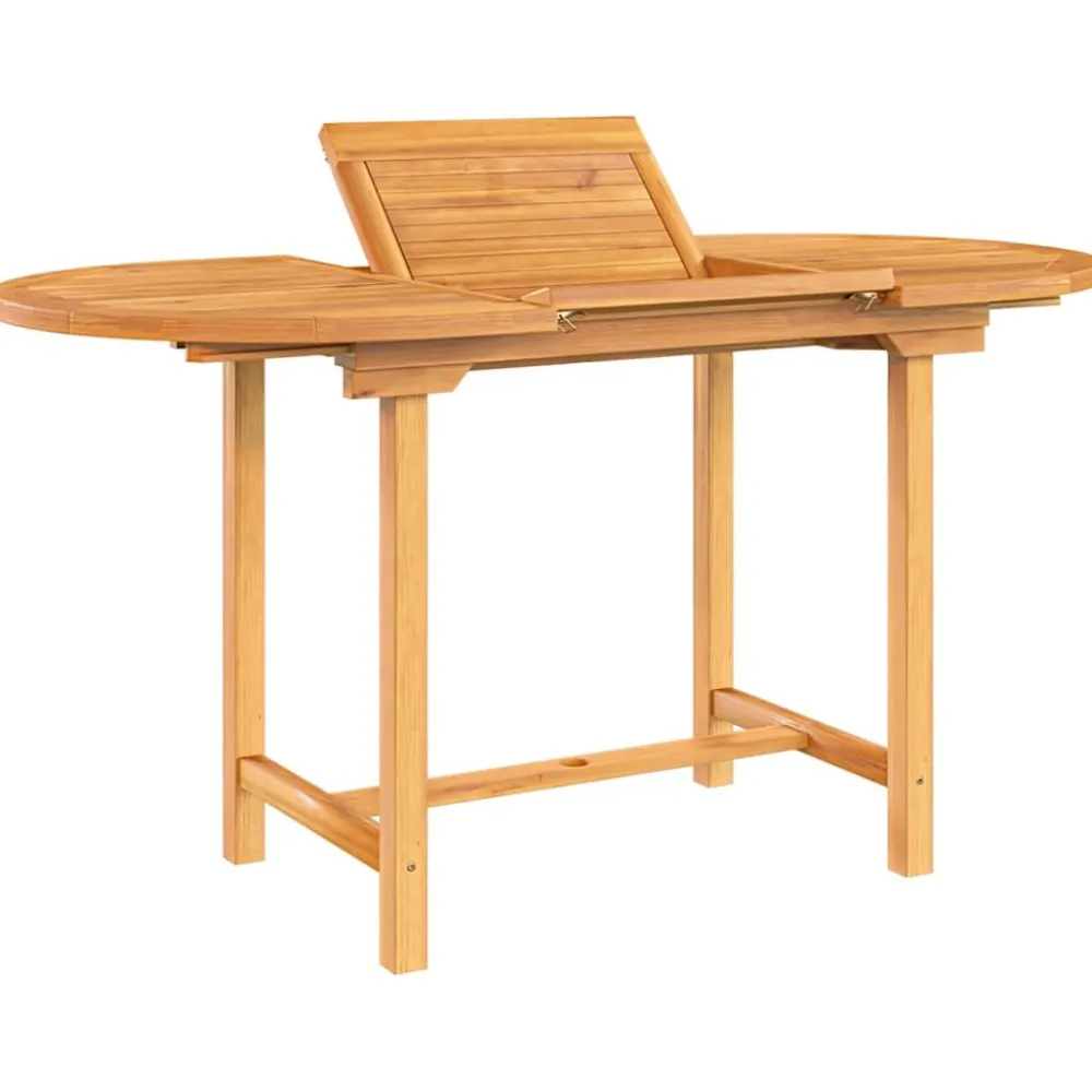 Online FinePRICE Jatkettava puutarhapöytä 110-160x80x75 cm täysi tiikki (63486)