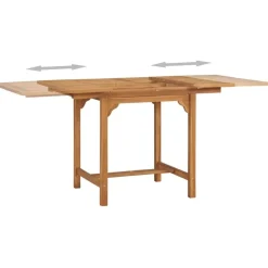 FinePRICE Jatkettava puutarhapöytä 75x160x80 cm tiikki