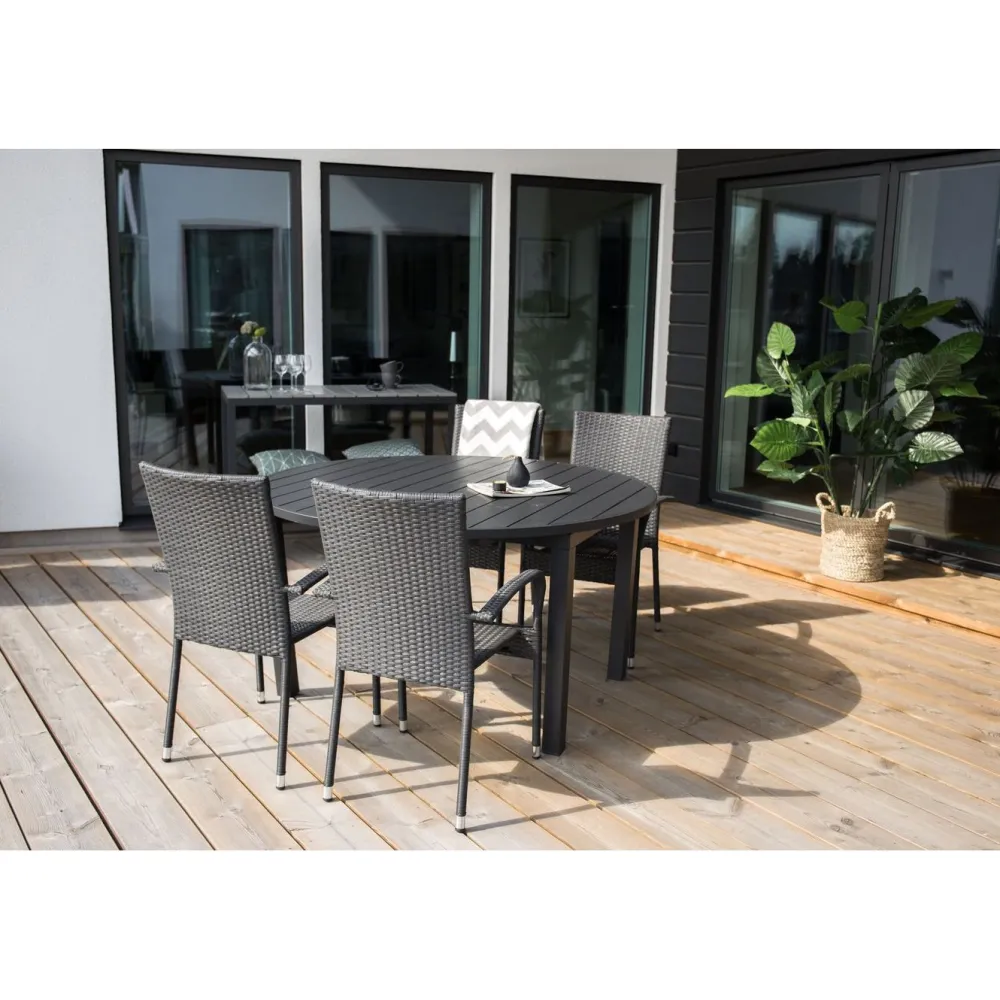 Clearance Venture Home Jatkettava ruokapöytä Marbella, ø140cm, musta