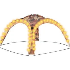 Best FinePRICE Juhlateltta LED ja 4 sivuseinää 3,6x3,6x2,3 m maastokuvio Maastoväri