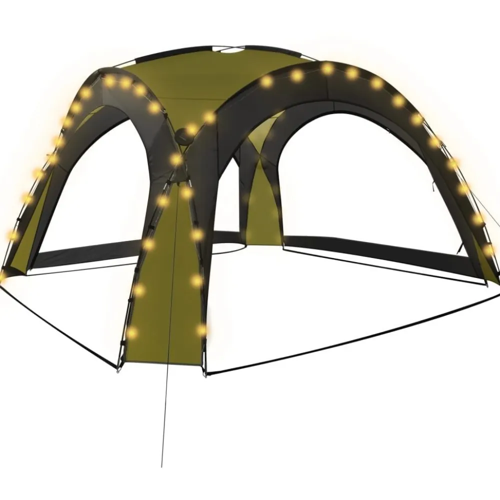 Outlet FinePRICE Juhlateltta led-valoilla ja 4 sivuseinällä 3,6x3,6x2,3 m