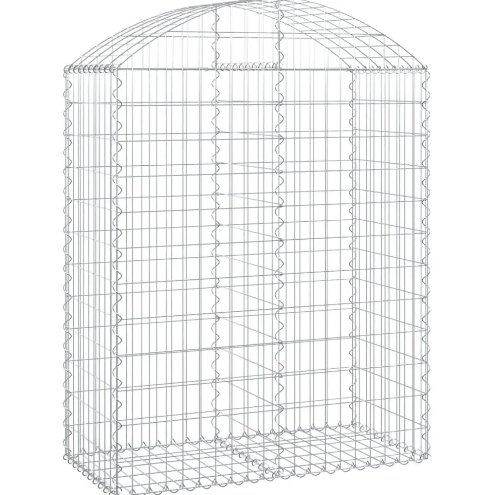 Online FinePRICE Kaareva kivikori 100x30x60/80 cm galvanoitu rauta