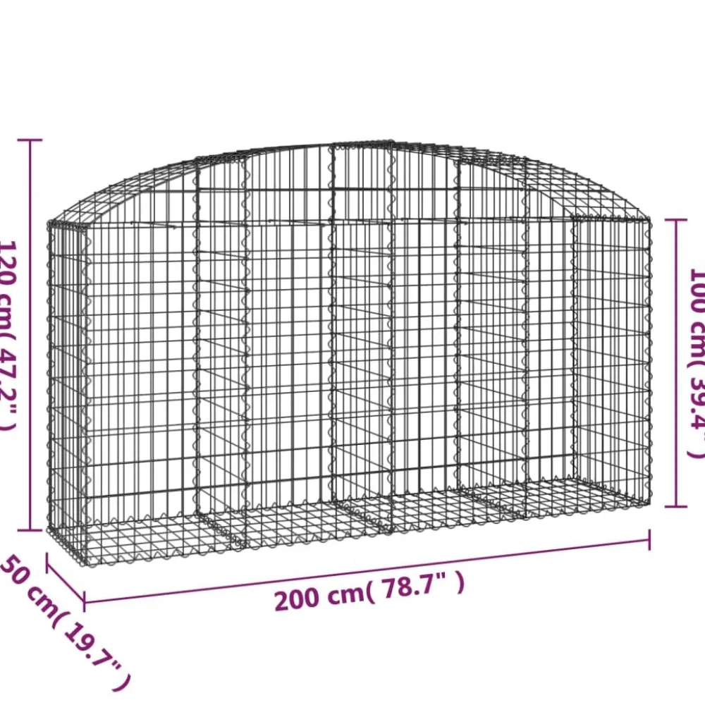 Online FinePRICE Kaareva kivikori 100x30x60/80 cm galvanoitu rauta