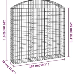 Online FinePRICE Kaareva kivikori 100x30x60/80 cm galvanoitu rauta