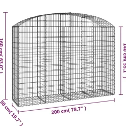 Online FinePRICE Kaareva kivikori 100x30x60/80 cm galvanoitu rauta