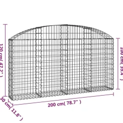 Online FinePRICE Kaareva kivikori 100x30x60/80 cm galvanoitu rauta