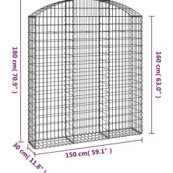 Online FinePRICE Kaareva kivikori 100x30x60/80 cm galvanoitu rauta