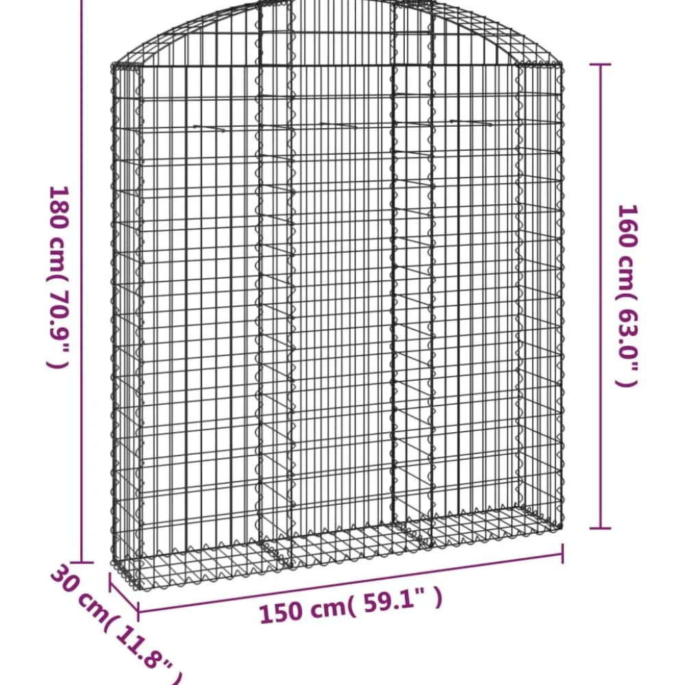 Online FinePRICE Kaareva kivikori 100x30x60/80 cm galvanoitu rauta