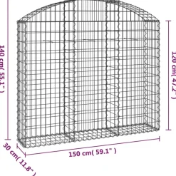 Online FinePRICE Kaareva kivikori 100x30x60/80 cm galvanoitu rauta