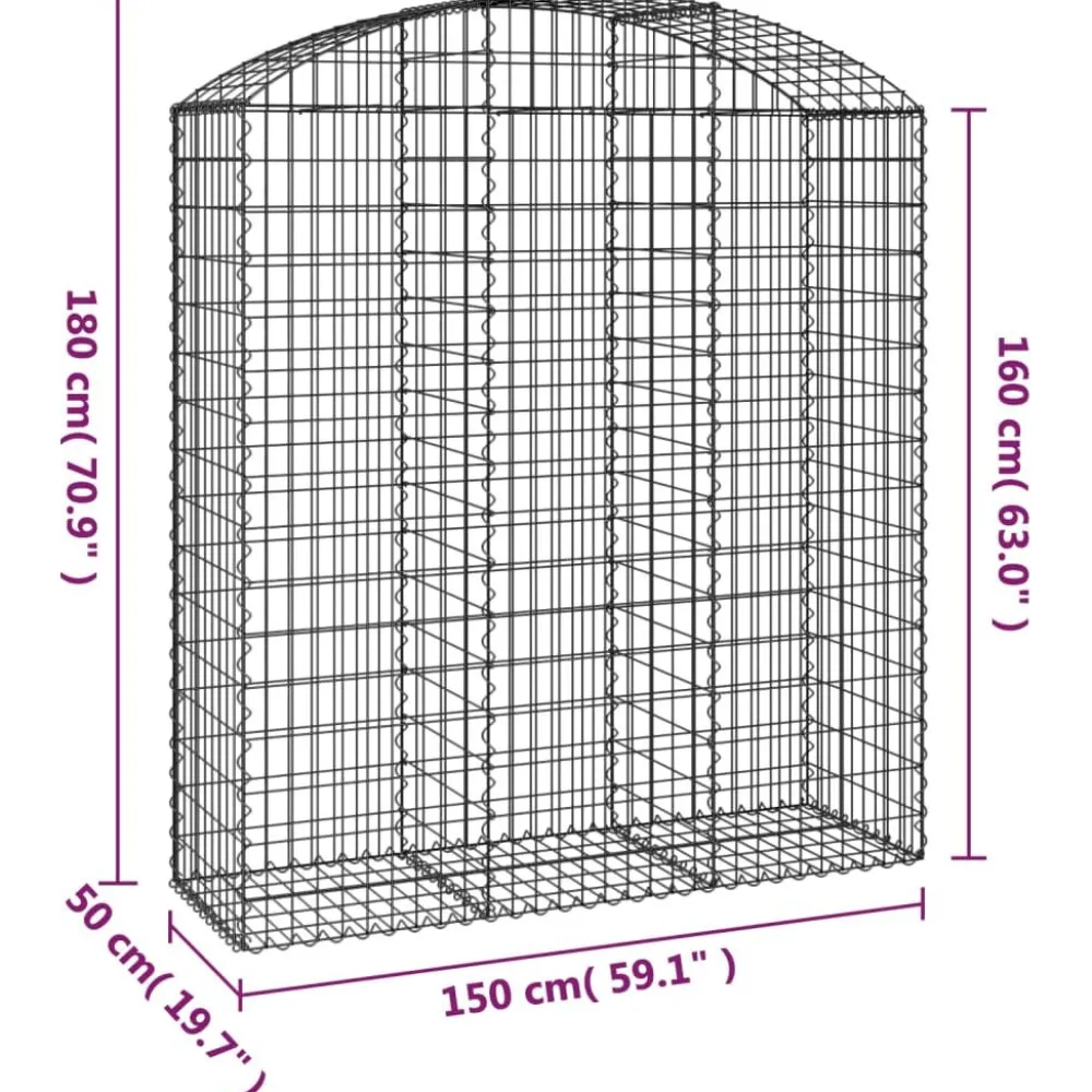 Online FinePRICE Kaareva kivikori 100x30x60/80 cm galvanoitu rauta