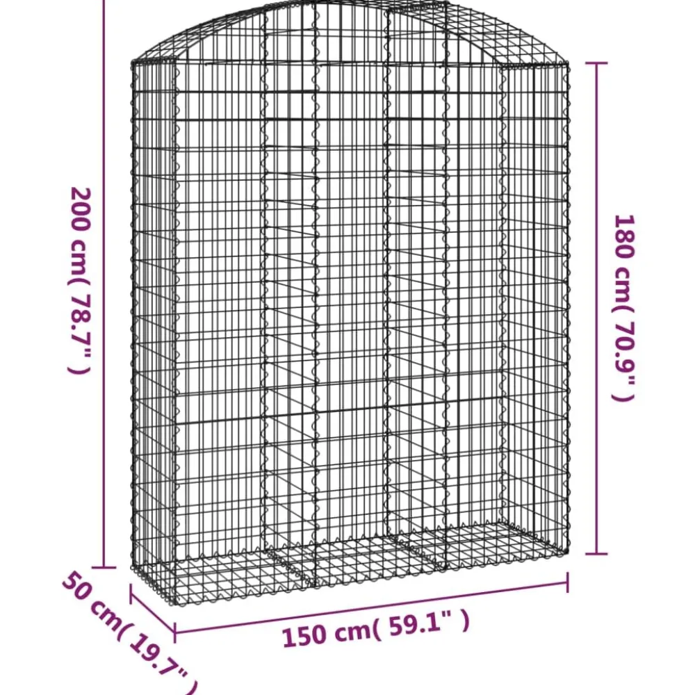 Online FinePRICE Kaareva kivikori 100x30x60/80 cm galvanoitu rauta