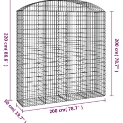 Online FinePRICE Kaareva kivikori 100x30x60/80 cm galvanoitu rauta