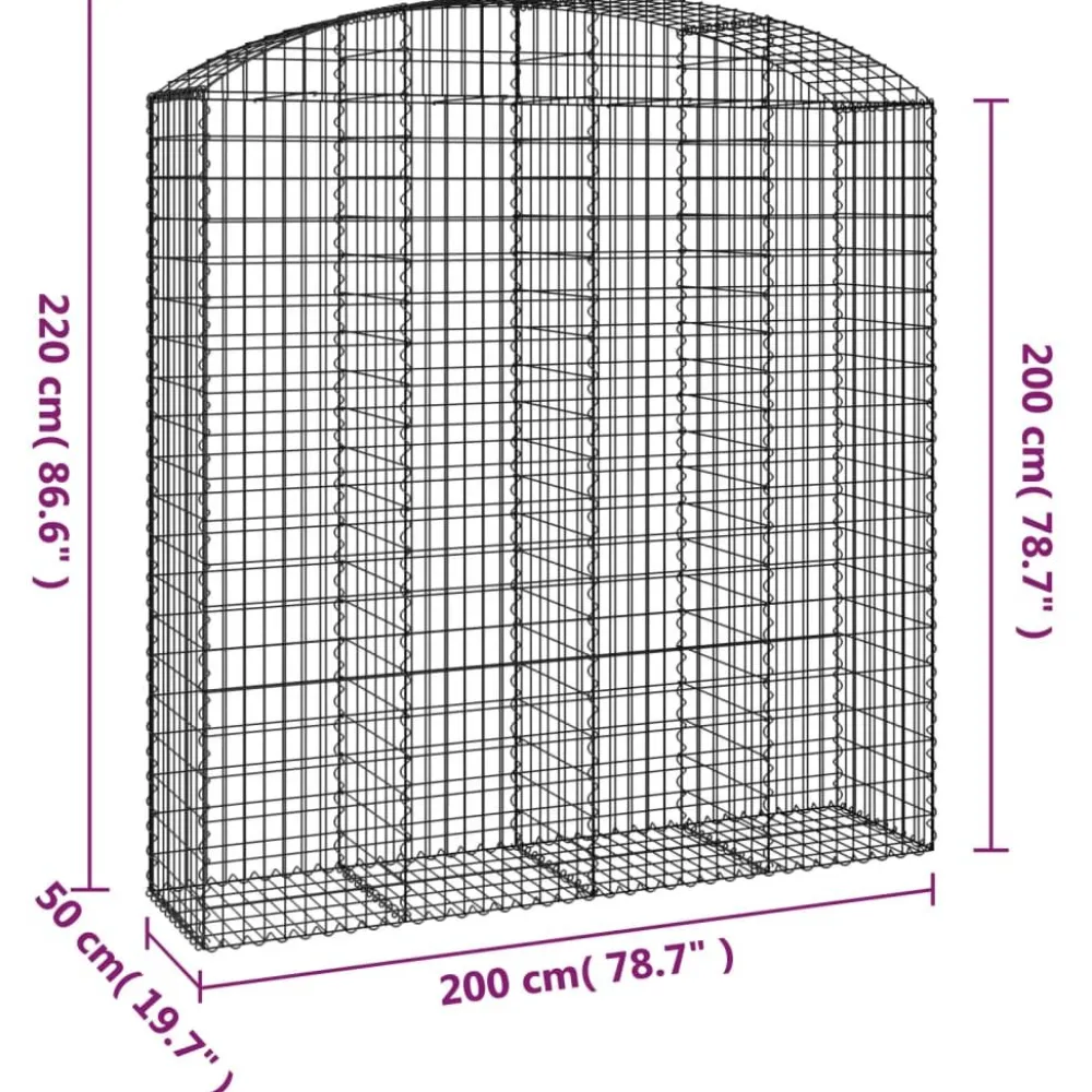 Online FinePRICE Kaareva kivikori 100x30x60/80 cm galvanoitu rauta