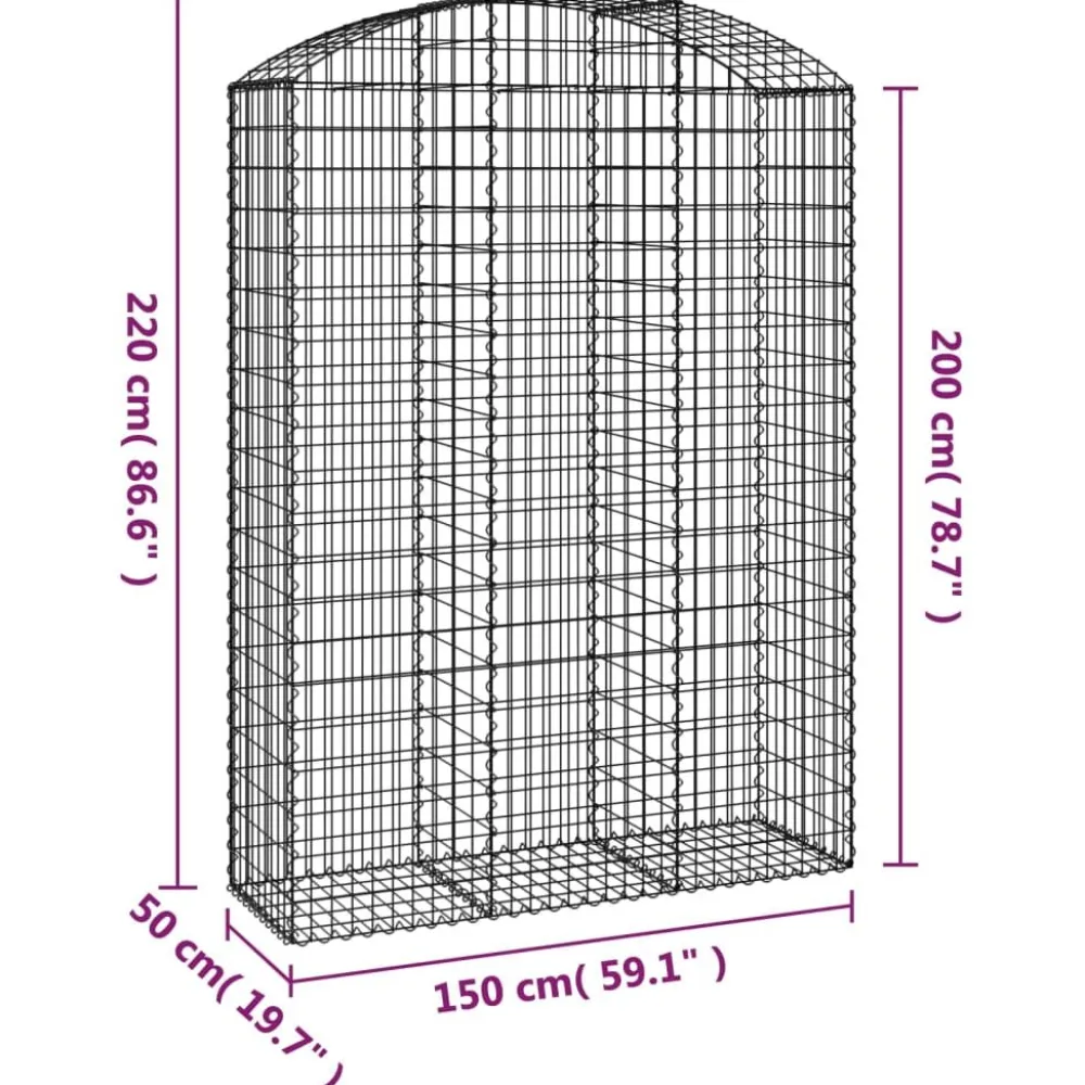 Online FinePRICE Kaareva kivikori 100x30x60/80 cm galvanoitu rauta
