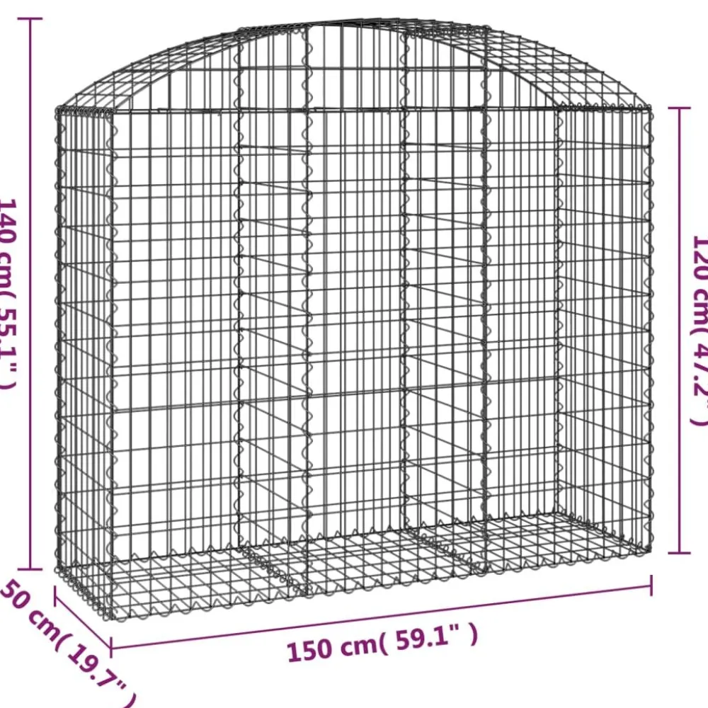 Online FinePRICE Kaareva kivikori 100x30x60/80 cm galvanoitu rauta