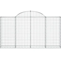 New FinePRICE Kaareva kivikori 200x30x100/120cm galvanoitu rauta