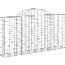 New FinePRICE Kaareva kivikori 200x30x100/120cm galvanoitu rauta