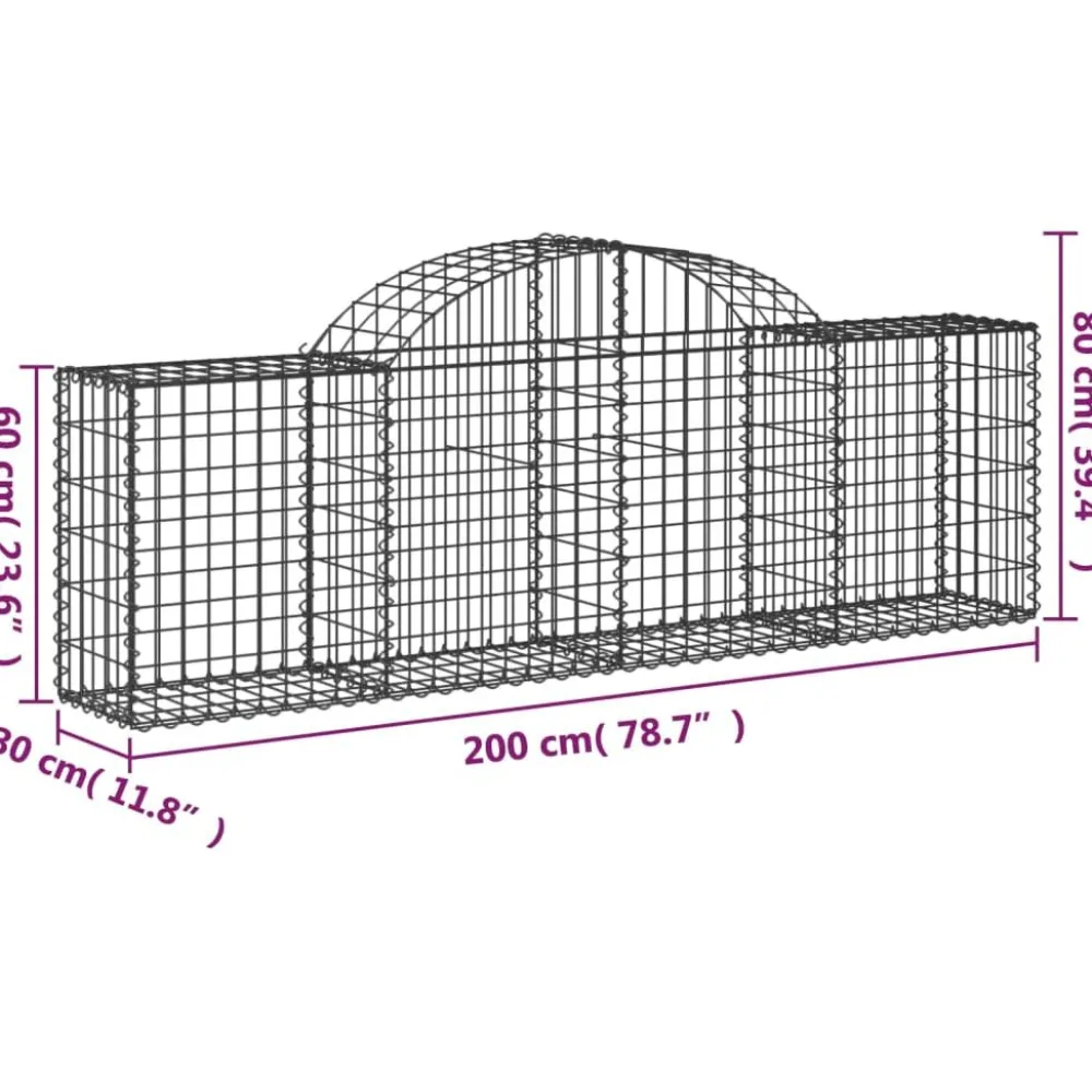 Discount FinePRICE Kaareva kivikori 200x50x40/60 cm galvanoitu rauta