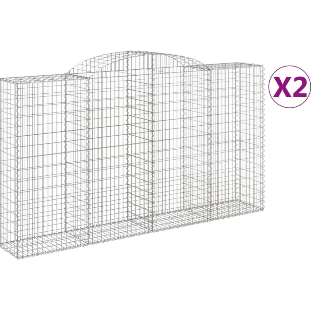 Discount FinePRICE Kaareva kivikori 200x50x40/60 cm galvanoitu rauta