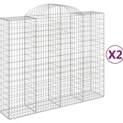 Discount FinePRICE Kaareva kivikori 200x50x40/60 cm galvanoitu rauta