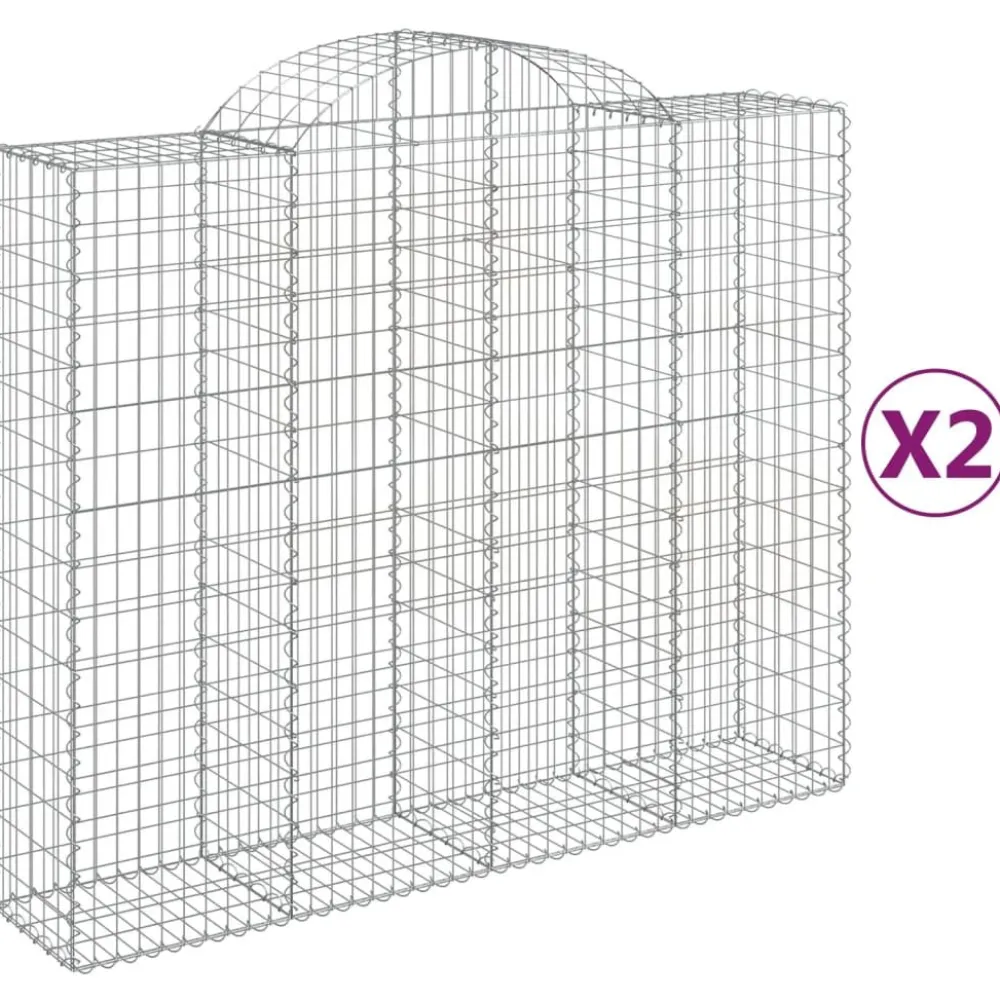 Discount FinePRICE Kaareva kivikori 200x50x40/60 cm galvanoitu rauta