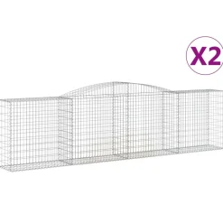 Discount FinePRICE Kaareva kivikori 200x50x40/60 cm galvanoitu rauta