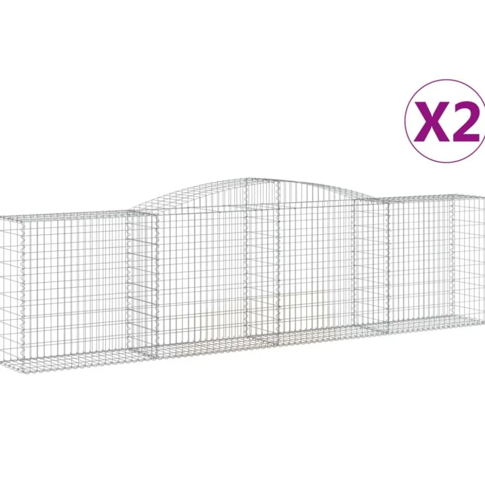 Discount FinePRICE Kaareva kivikori 200x50x40/60 cm galvanoitu rauta