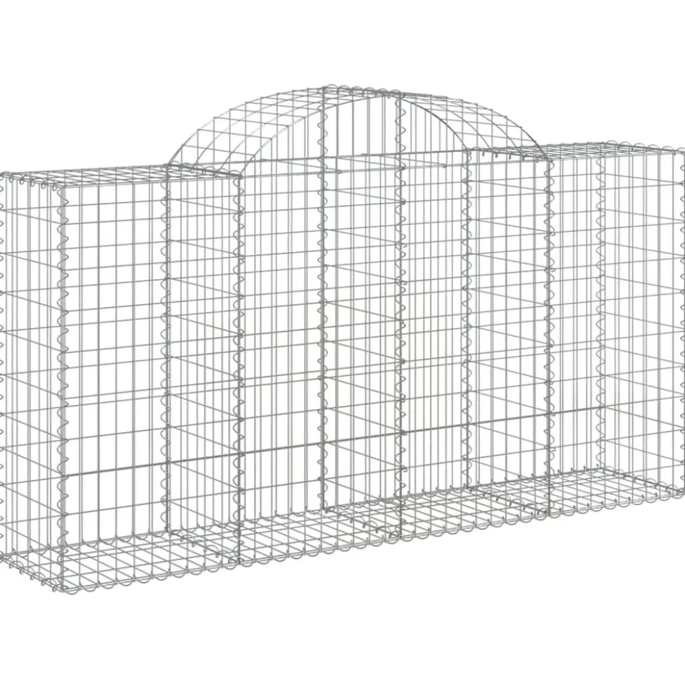 Discount FinePRICE Kaareva kivikori 200x50x40/60 cm galvanoitu rauta