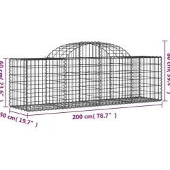 Discount FinePRICE Kaareva kivikori 200x50x40/60 cm galvanoitu rauta