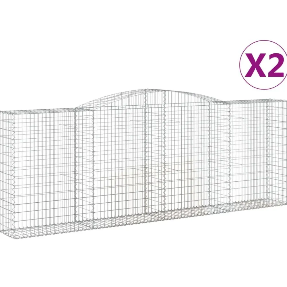 Discount FinePRICE Kaareva kivikori 200x50x40/60 cm galvanoitu rauta