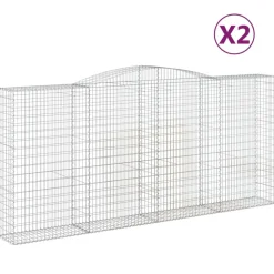 Discount FinePRICE Kaareva kivikori 200x50x40/60 cm galvanoitu rauta