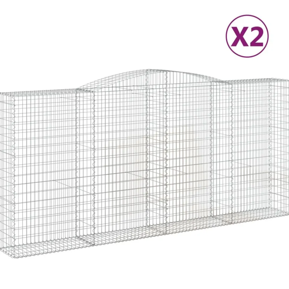 Discount FinePRICE Kaareva kivikori 200x50x40/60 cm galvanoitu rauta