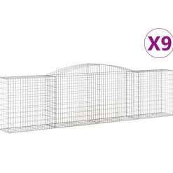 Discount FinePRICE Kaareva kivikori 200x50x40/60 cm galvanoitu rauta