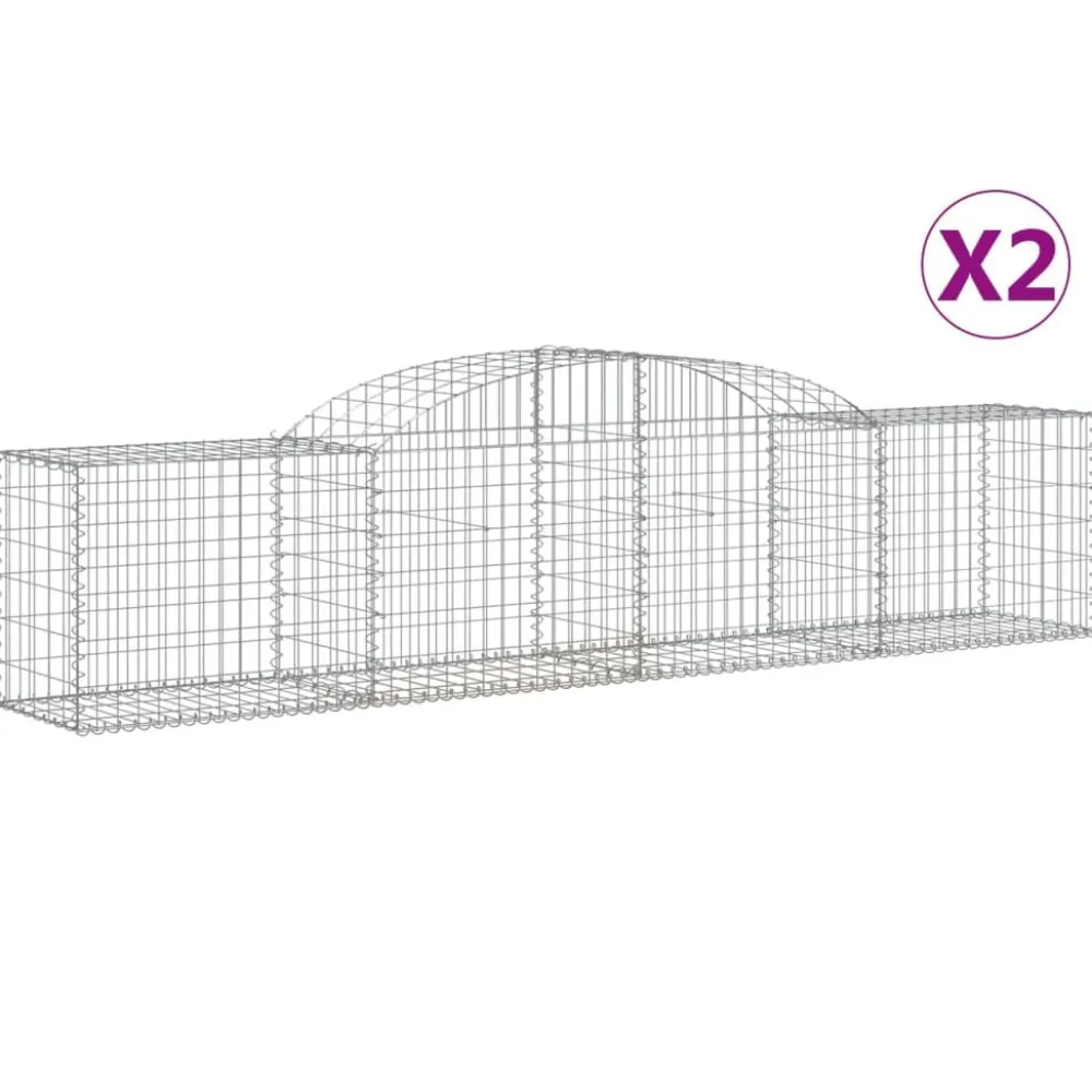 Discount FinePRICE Kaareva kivikori 200x50x40/60 cm galvanoitu rauta
