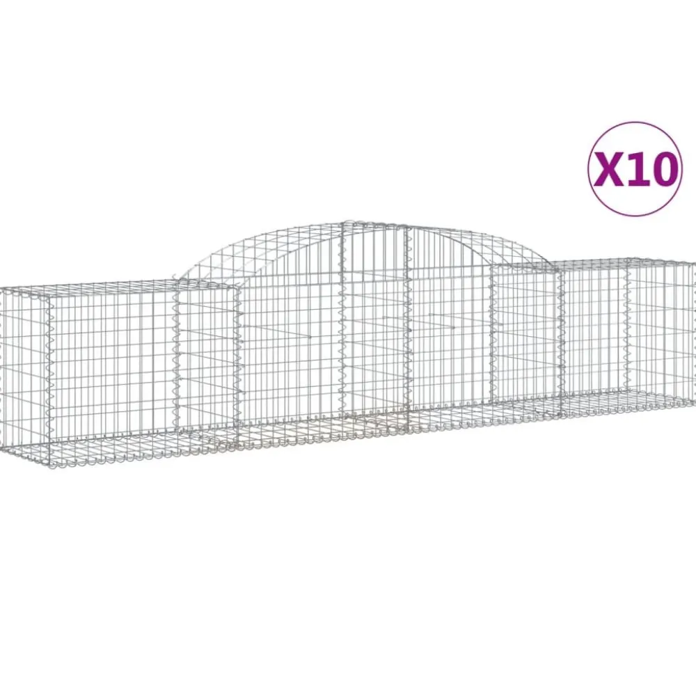 Discount FinePRICE Kaareva kivikori 200x50x40/60 cm galvanoitu rauta