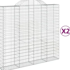 Discount FinePRICE Kaareva kivikori 200x50x40/60 cm galvanoitu rauta