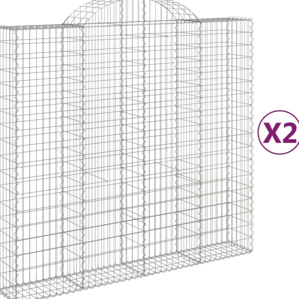 Discount FinePRICE Kaareva kivikori 200x50x40/60 cm galvanoitu rauta