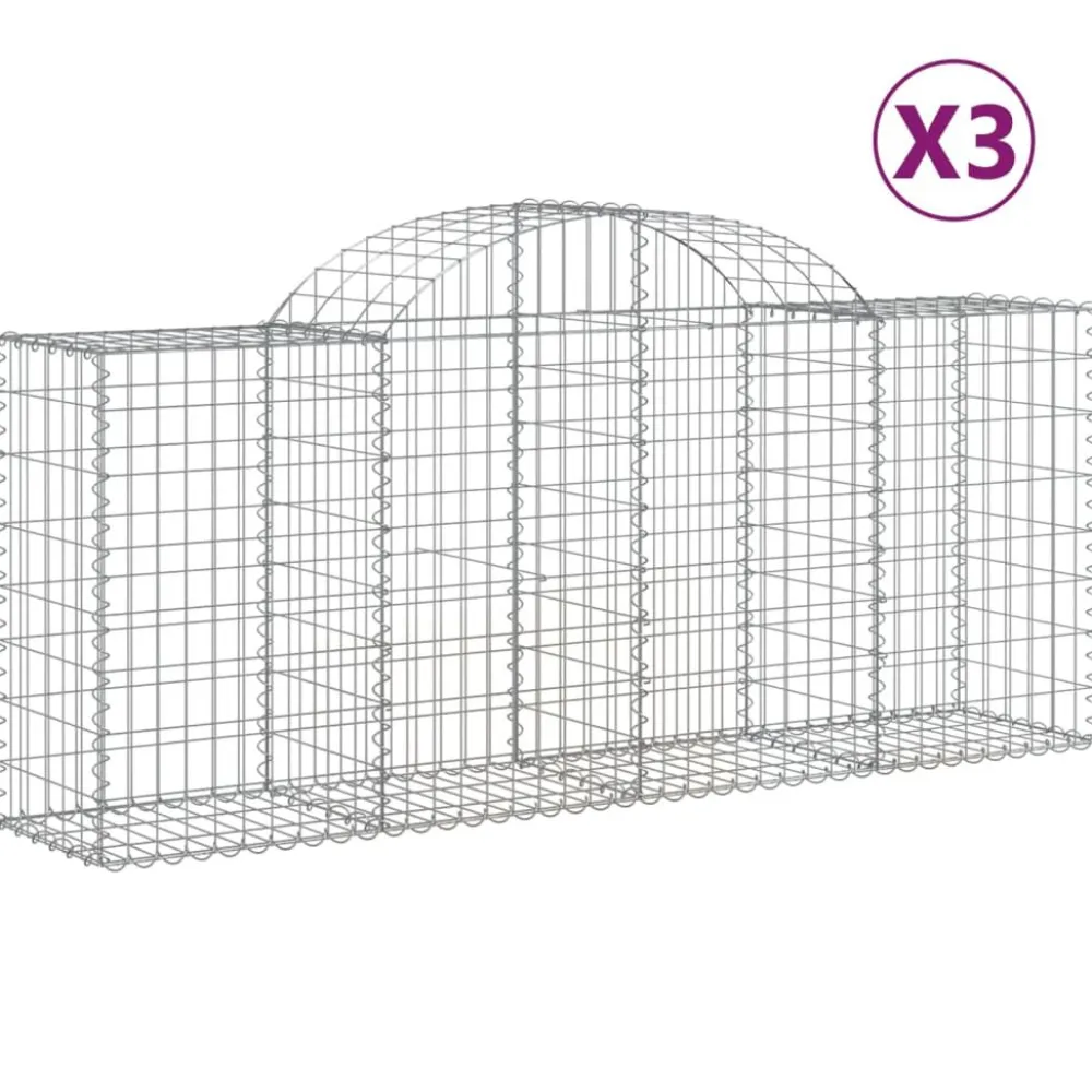 Discount FinePRICE Kaareva kivikori 200x50x40/60 cm galvanoitu rauta
