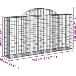Discount FinePRICE Kaareva kivikori 200x50x40/60 cm galvanoitu rauta