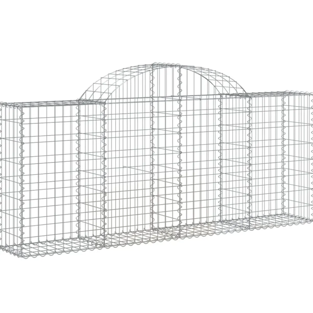 Discount FinePRICE Kaareva kivikori 200x50x40/60 cm galvanoitu rauta