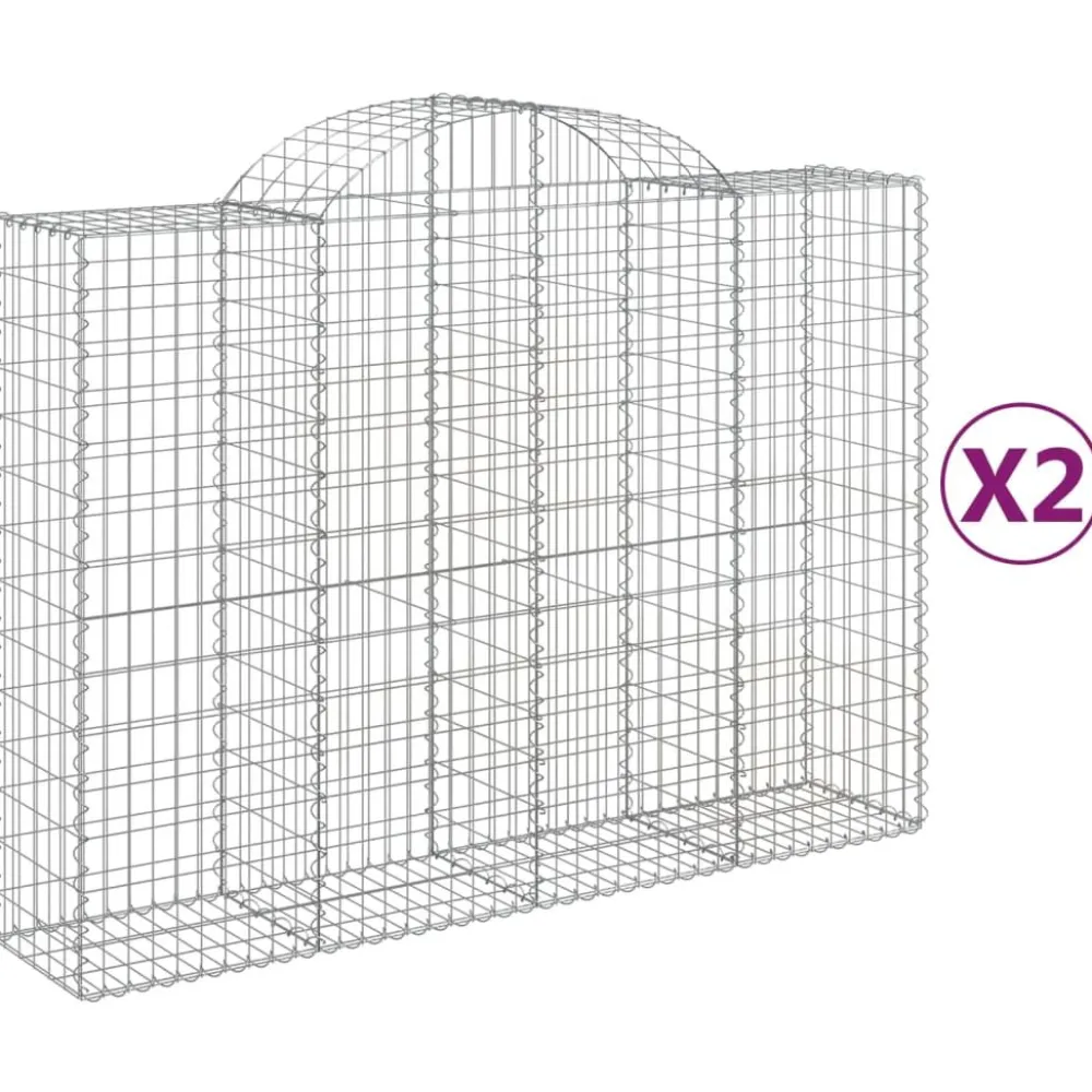 Discount FinePRICE Kaareva kivikori 200x50x40/60 cm galvanoitu rauta