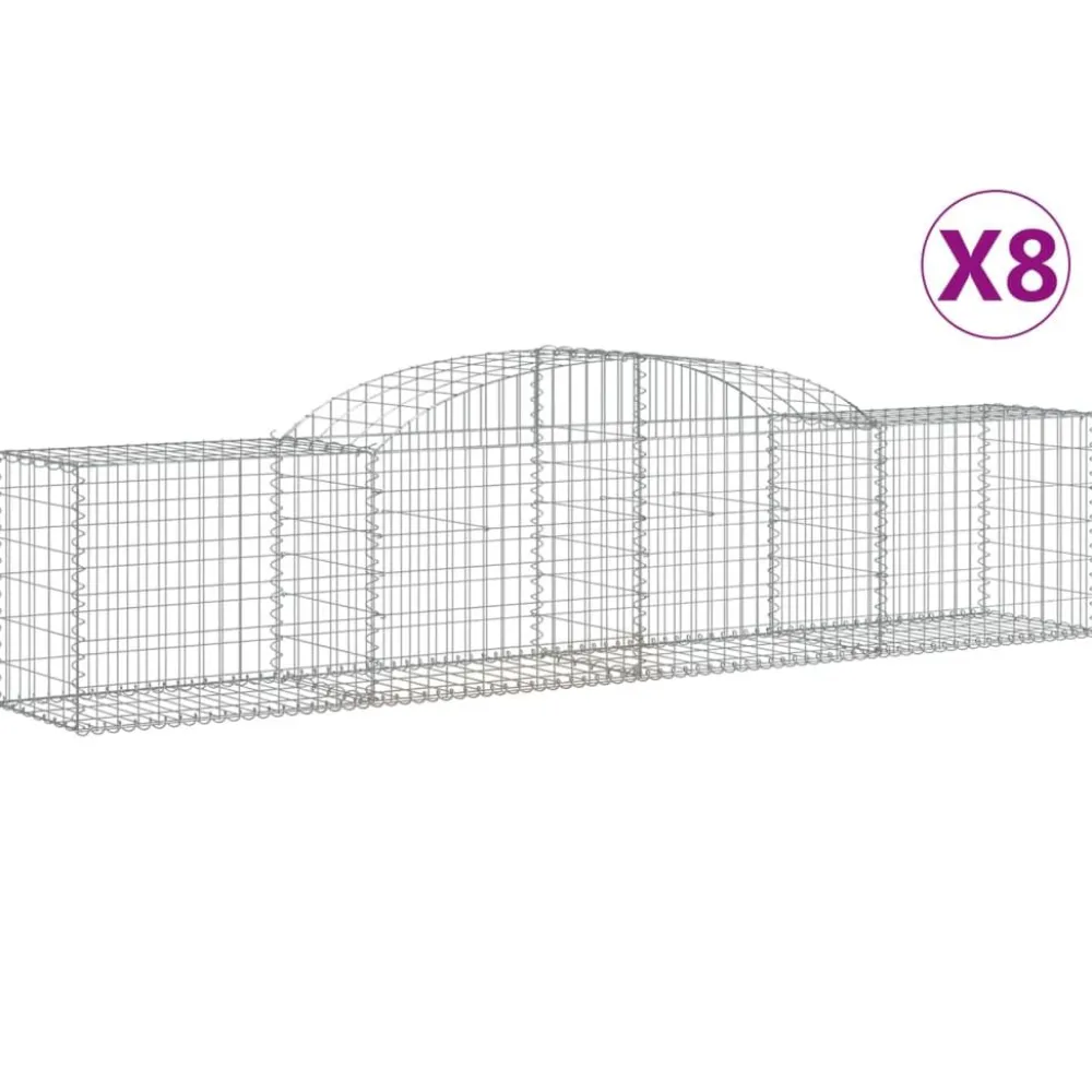 Discount FinePRICE Kaareva kivikori 200x50x40/60 cm galvanoitu rauta