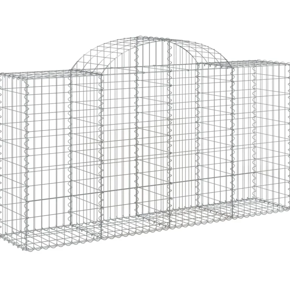 Discount FinePRICE Kaareva kivikori 200x50x40/60 cm galvanoitu rauta