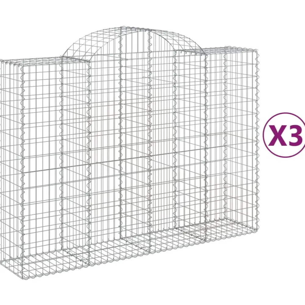 Discount FinePRICE Kaareva kivikori 200x50x40/60 cm galvanoitu rauta