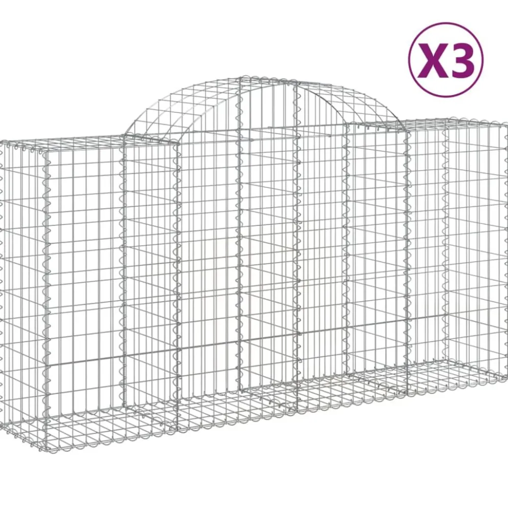 Discount FinePRICE Kaareva kivikori 200x50x40/60 cm galvanoitu rauta